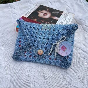 Handmade Blue Crochet Pouch
